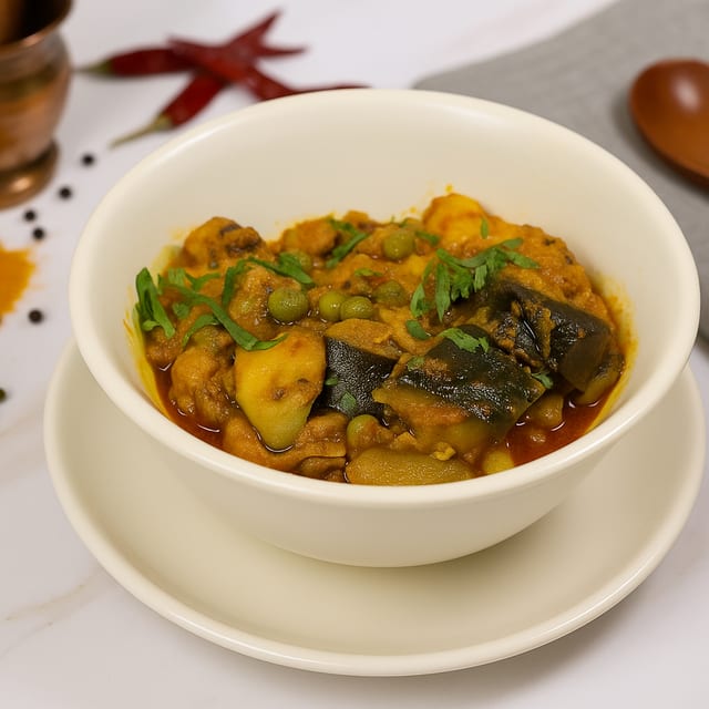 Baingan Aaloo (Eggplant & Potato).