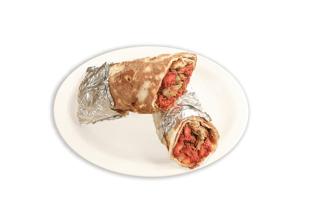 Chicken 65 Naan Roll.