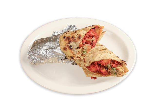 Chicken 65 Paratha Wrap.