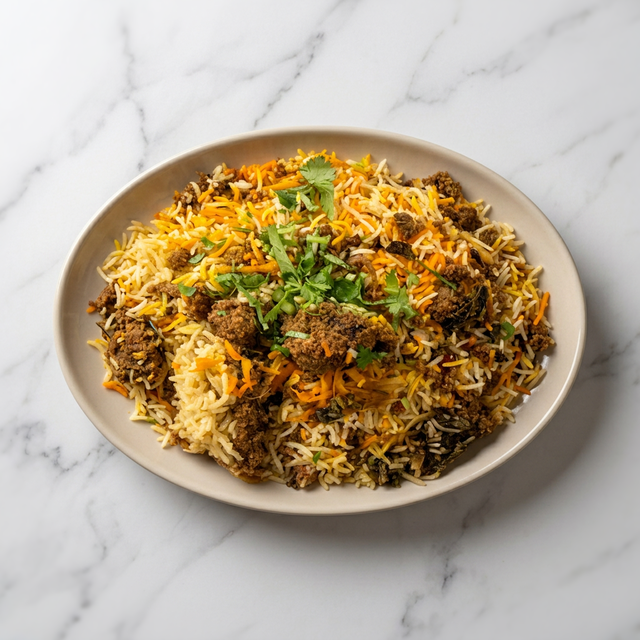Beef Qeema Biryani**.